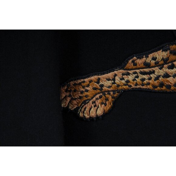 Gucci Mens Embroidered Leopard Logo T Shirt Medium Black Cotton Short Sleeve - Picture 7 of 11